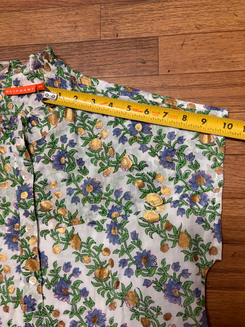 Oliphant Floral Mini Dress in Cream, Blue, Green - Picture 8 of 11